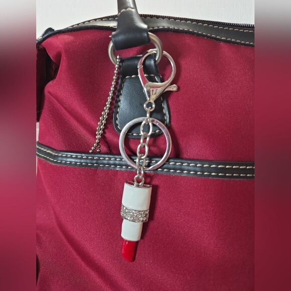 Lipstick Bling Keychain - Black Or Red - Picture 2 of 4